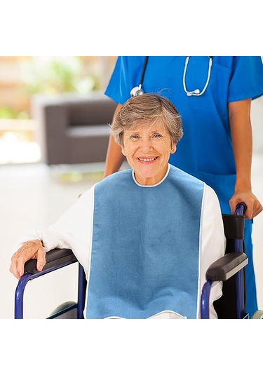 Yifomall Yaşlılar İçin Kirlenmeye Dayanıklı Mutfak Apronu - Yemek Örtüsü, Boyun Koruması Ve Bakıma Uygun Gri Renkli Bakım Torbası