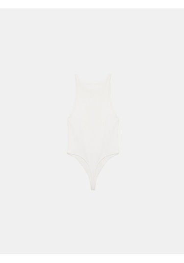 Dilvin 32836 Halter Yaka Bodysuit-ekru