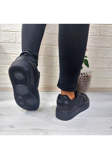Kinetix Enner Pu Siyah Comfort Fuspetli Atom Sneaker Spor Ayakkabı 001