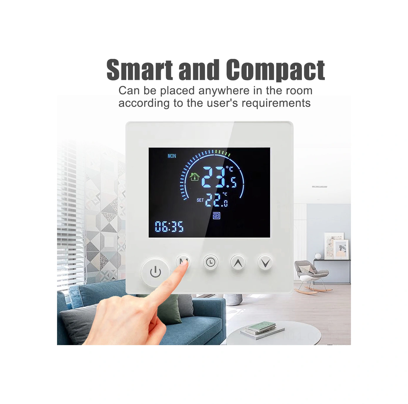 Qingmipy 16a Akıllı Lcd Ekranlı Radyant Isıtma Sistemi Termostati, Programlanabilir Zamanlı Sıcaklık Kontrolü, 90-240v, 1 C Doğruluk