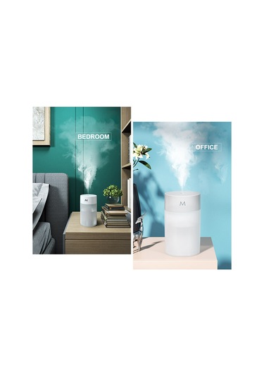 Ruicoo Beyaz Usb Nanover喷雾加湿器 2 Modlu 4-8 Saat Oturma Odası/ofis İçin, Otomatik Kapatma Ve 7 Renkli Led Işığı İle Nemlendirici