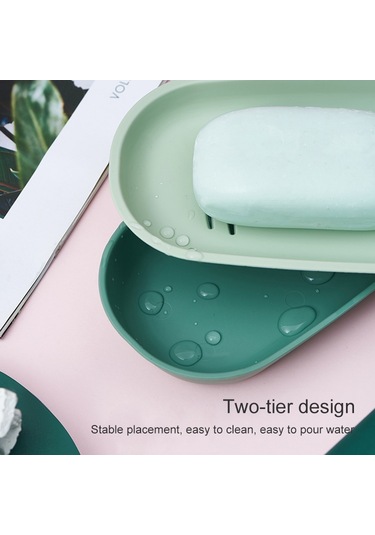 3 Adet Yaratıcı Sevimli Drenaj Çift Katmanlı Ev Tuvalet Sabun Kutusu, Kapaklı Sabunluk Sarı