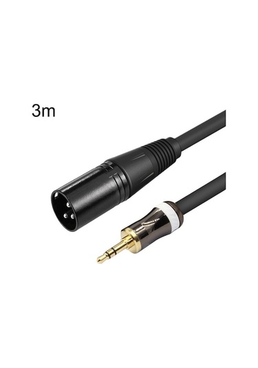 Rogfer 3.5mm - Caron Erkek Ses Kartı Mikrofon Ses Kablosu, Uzunluk: 3m
