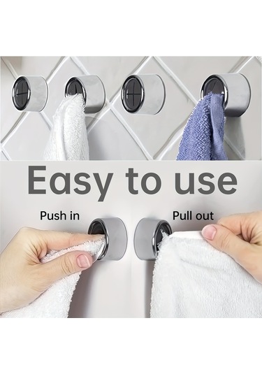 Youmex 8 Adet Abs Duvar Tipi Mutfak Banyo Havlu Tutucu, Yumuşak Silikon Pençeli, Çarpma Engellli, Kolay Kurulum Yapıştırmalı/delikli Diğer