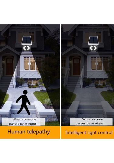 Sones Led Simülasyon Güvenlik Kamerası Güneş Enerjili Lamba Ip65 Su Geçirmez Hırsızlığa Karşı İnsan Vücudu İndüksiyonlu Avlu Spot Işığı Beyaz