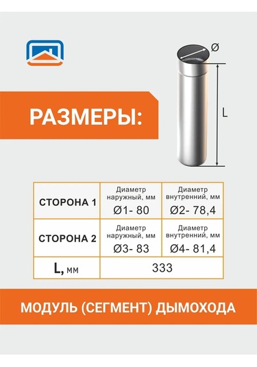 Tarij Çubuk Modülü, Kamp Sobası İçin Baca, 80 Mm Çap 281689223