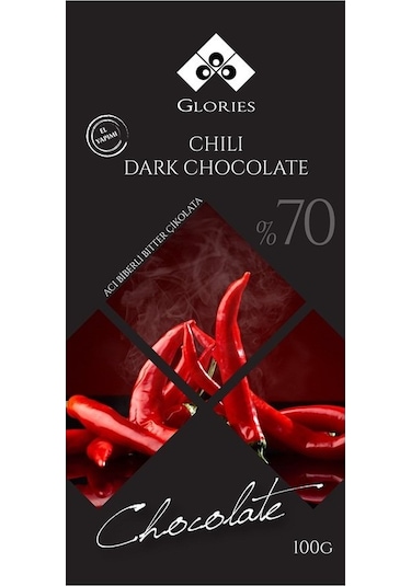 Glories Çikolata Acı Biberli %70 Bitter Çikolata 100 G