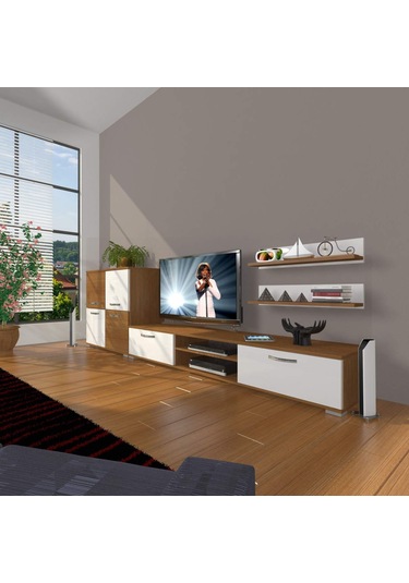 Decoraktiv Eko On Mdf Dvd Tv Ünitesi Tv Sehpası Ceviz - Beyaz