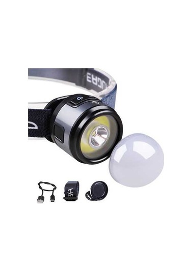 Pazly Şarj Edilebilir Süper Parlak Led Kafa Lambası - Açık Hava El Feneri Siyah Siyah