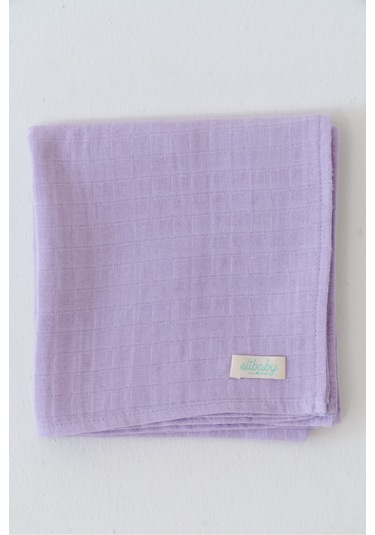 Organik Pamuk Çift Katlı Müslin Örtü Lavanta 75x85 CM Lavanta