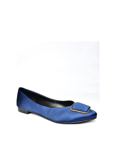Fox Shoes P726776304 Lacivert Saten Kumaş Kadın Babet Lacivert