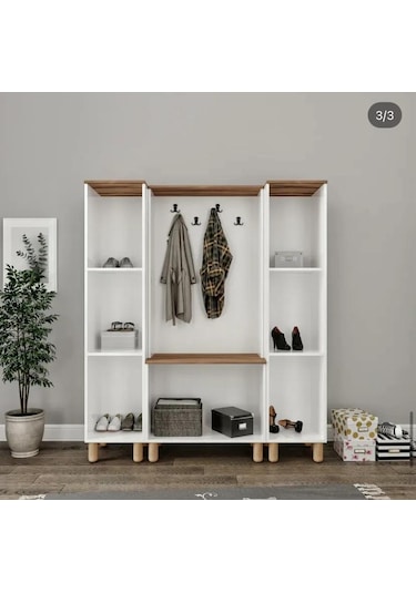 Rana 10 Kapaklı Portmanto Beyaz