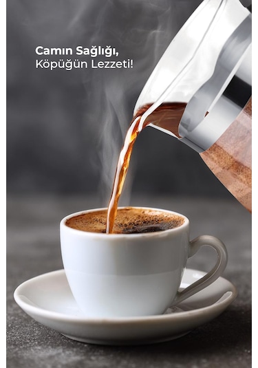 Cz-48 Elektrikli Cam Cezve Beyaz 0,5 L Türk Kahvesi, 700w, Gösterge Işıklı