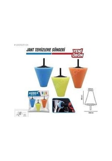 Rzp072c Rodex Konik Sünger Metal Parlatma Seti 3pcs/set 80