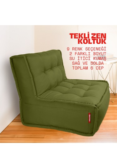 Xpermate Zen Sırtlı Minder İskandinav Tarzı Minder 80x60 Yeşil