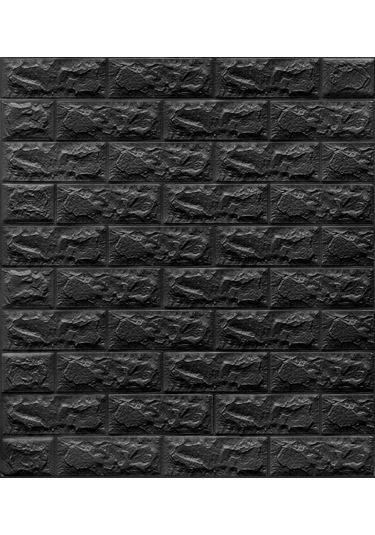 Kendinden Yapışkanlı Siyah Taş Desen Esnek Sünger Duvar Paneli