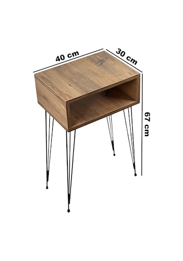 Komodin Raflı Sehpa Ayaklı Dekoratif Sehpa 5089