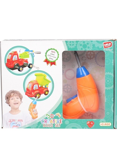 Pilli Matkap Seti Sök Tak Araçlar Pilli Matkaplı Vidalı Birleştirme Kiti Eğitici Oyuncak