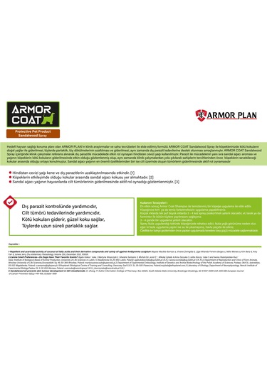 Armor Coat Köpek Bakım Spreyi Sandal Ağacı Kokulu 200 ML