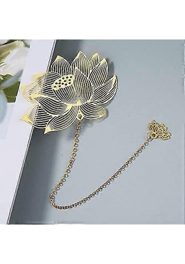 4 Adet Zincirli Metal Kitap Ayracı, Altın Kesim