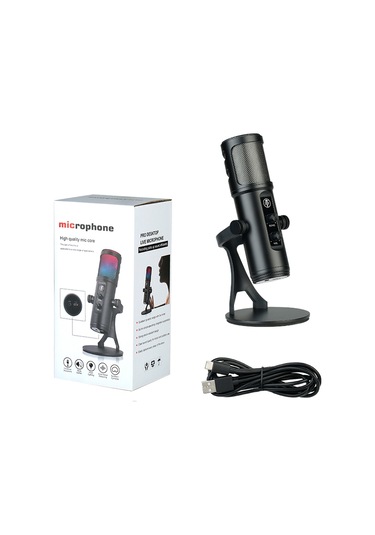 Singree Renkli Rgb Işıklı Usb Mikrofon - Gerçek Zamanlı Kulaklık Çıkışı Ve Mute Tuşu