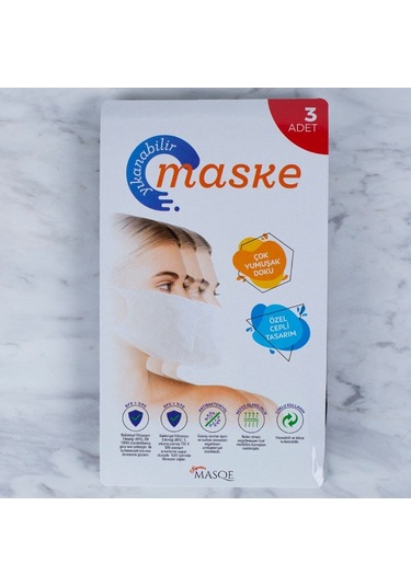 Loren 3 Adet Yıkanabilir Maske