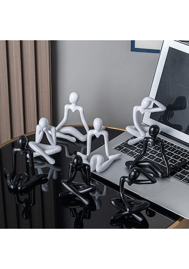 Suntek Düşünür Soyut Heykel Koleksiyonu Masa Kitaplık Beyaz