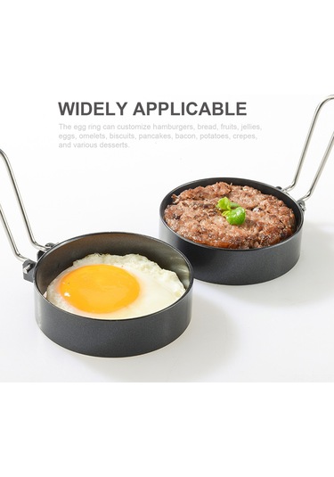 Lemestar Paslanmaz Çelik 4'lü Yumurta Halkası Seti - Yağ Fırçası Hediyeli, Yapışmaz Kaplamalı