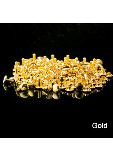 50 Takım 6-12mm Çift Taraflı Perçin Yuvarlak Çift Kapaklı Perçin Deri El Sanatları Saplama Onarım Aracı Dıy Seti 12x10mm Gold