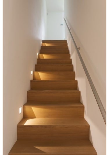 3 Watt Radar Sensörlü, Siyah Kasa, Beyaz Işık Merdiven, Koridor, Basamak, Hol Armatürü - Led Armatür Siyah