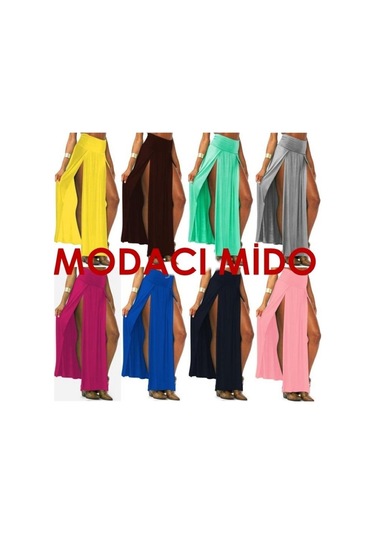 Terry Pau Tp101055 Fuşya Uzun Derin Yırtmaçlı Etek Fuşya