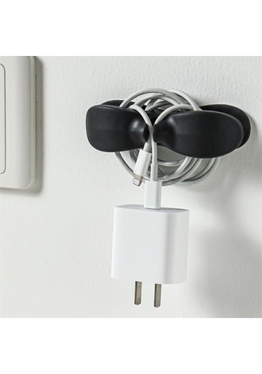 2li Kablo Tutucu Silikon Kordon Sarıcı Kablo Klips Pratik