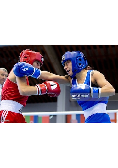 Aksaspor Green Hill Tiger Aıba Onaylı Deri Müsabaka Boks Eldiveni Mavi