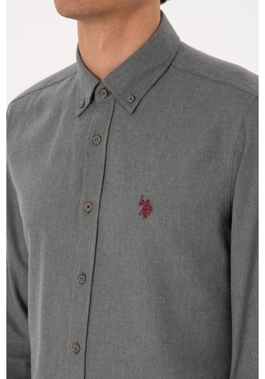 U.s. Polo Assn. Erkek Gri Gömlek Basic 50316721-vr024 Gri