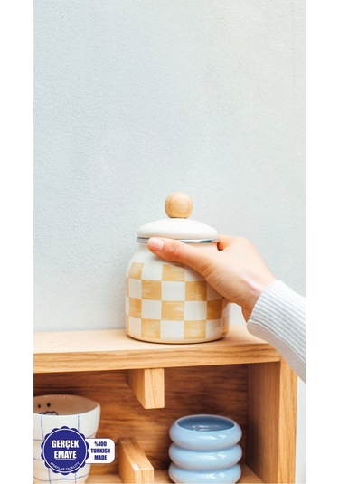 Beige Emaye Baharatlık/kavanoz Bej