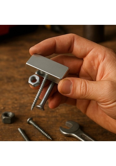 5'li Set: N35 Sınıfı 40x20x5 Mm Köşeli Neodyum Mıknatıs Nikel Kaplama Lisinya