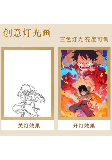 Karikatür One Piece Nika Luffy Gear 5 Işık Lambası Zoro Ace Hediye 9 Çok Renkli