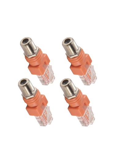 Koaksiyel Ethernet Adaptörü, 4 Paket Koaksiyel Rf F Dişi - Rj45 Erkek Dönüştürücü, Hat Test Cihazı İçin