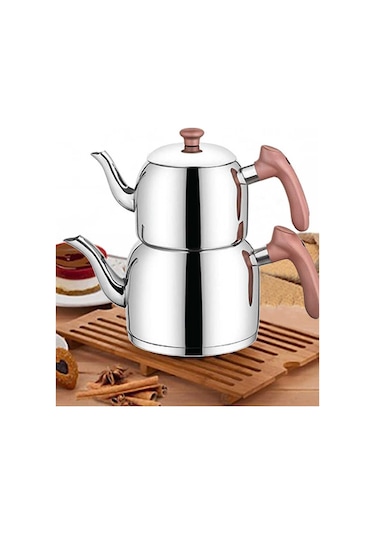 Özkent K-392 Vista Orta Boy Sade Çaydanlık Takımı Rosegold Özkent