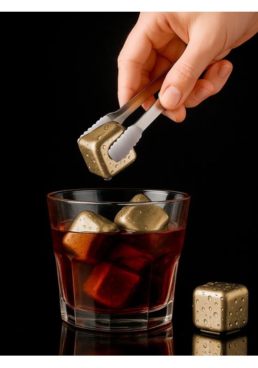 Maks Wıne Viski Taşları Hediye Seti 169856837 Altın Rengi