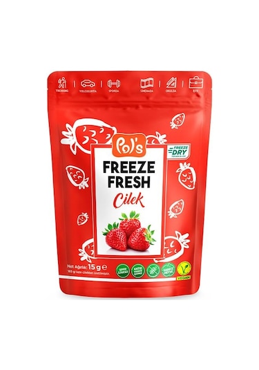 Pol S Freeze Fresh Dondurularak Kurutulmuş Çilek 15 Gr 15 G