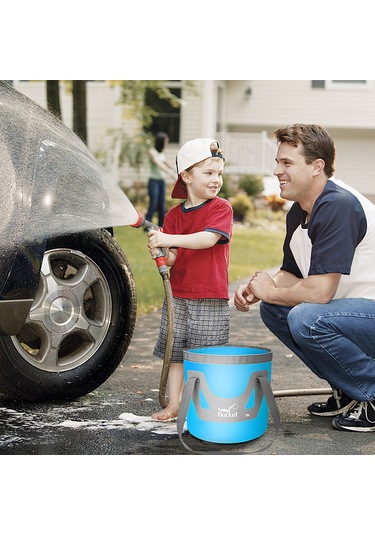 Xiyyadms 20l Hacimli Pvc Çevirici Kova - Mavi/turuncu Seçenekli, Kapalı Boyut 31x15x3cm, 400g Ağırlık Turuncu