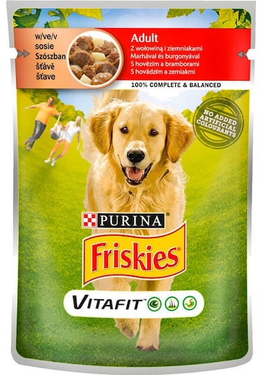 Friskies Sığır Etli ve Patatesli Pouch Konserve Yetişkin Köpek Maması 20 x 100 G