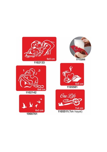 Sarmaş Dolaş Desenler 5 Li Set Geçici Dövme Kına Şablonu