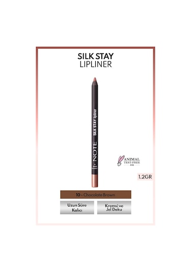 Note Cosmetique Silk Stay Lipliner Suya Dayanıklı İpeksi Dudak Kalemi 10 Chocolate Brown