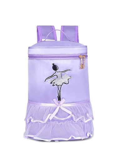 Novahub Mor Kız Hediyeler Sevimli Üst Kolu Balerin Dekor Bale Sırt Çantası Fermuar Kapatma Ayarlanabilir Askı Aşınmaya Dayanıklı Dans Çantası Papyon Mor Mor