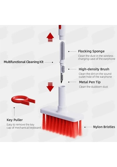 Larimar Bilgisayar Klavye Kulaklık Temizleme Araçları Tuş Çektirme Seti 5 'li Temizlik Fırça Seti