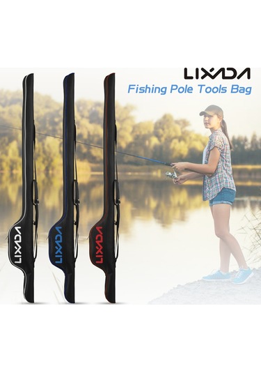 Lixada 63 '' Olta Kamışı Çantası Taşınabilir Olta Kılıfı Mavi