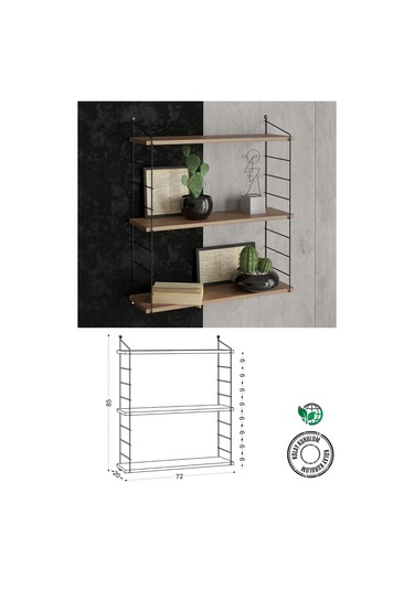 Decormet Armoni Raf Seti 3 Raflı 200 720 Ceviz Ceviz