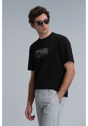 Lufian Erkek Bıanca Modern Grafik T-shirt 111020193 Siyah